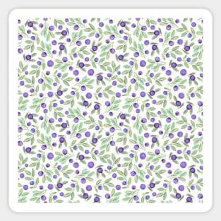 Watercolor bilberry pattern Sticker